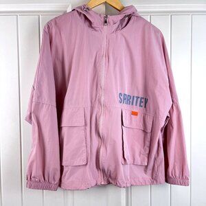 Jecci Five Full Zip Hoodie Light Jacket Size Large Pink